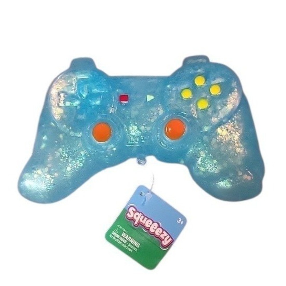Squeeezy Controller Kids 6" Blue New Glitter Sensory Fidget Toy by Toy mendous